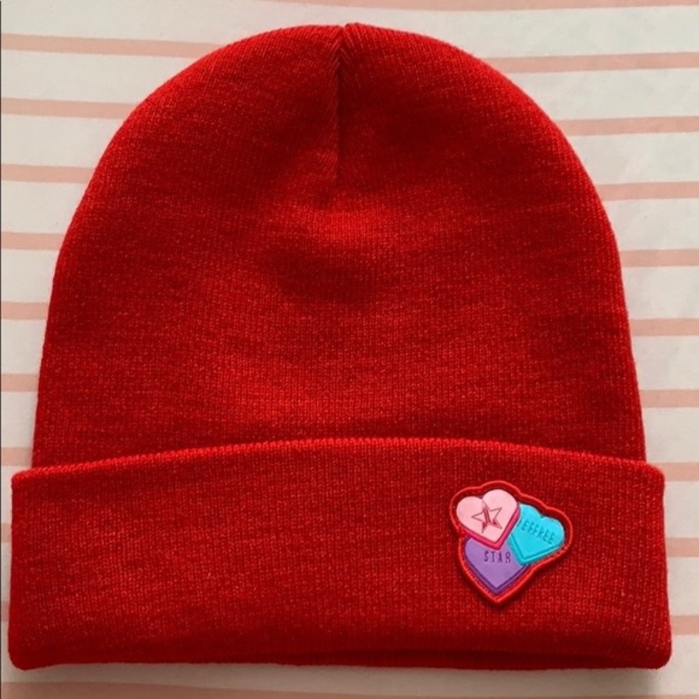 Jeffree Star **EXCLUSIVE** Valentine’s beanie from 2019.